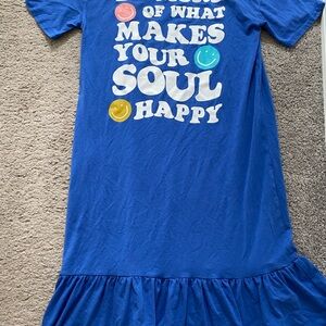 SHEIN Blue Kids Dress with Fun Graphic